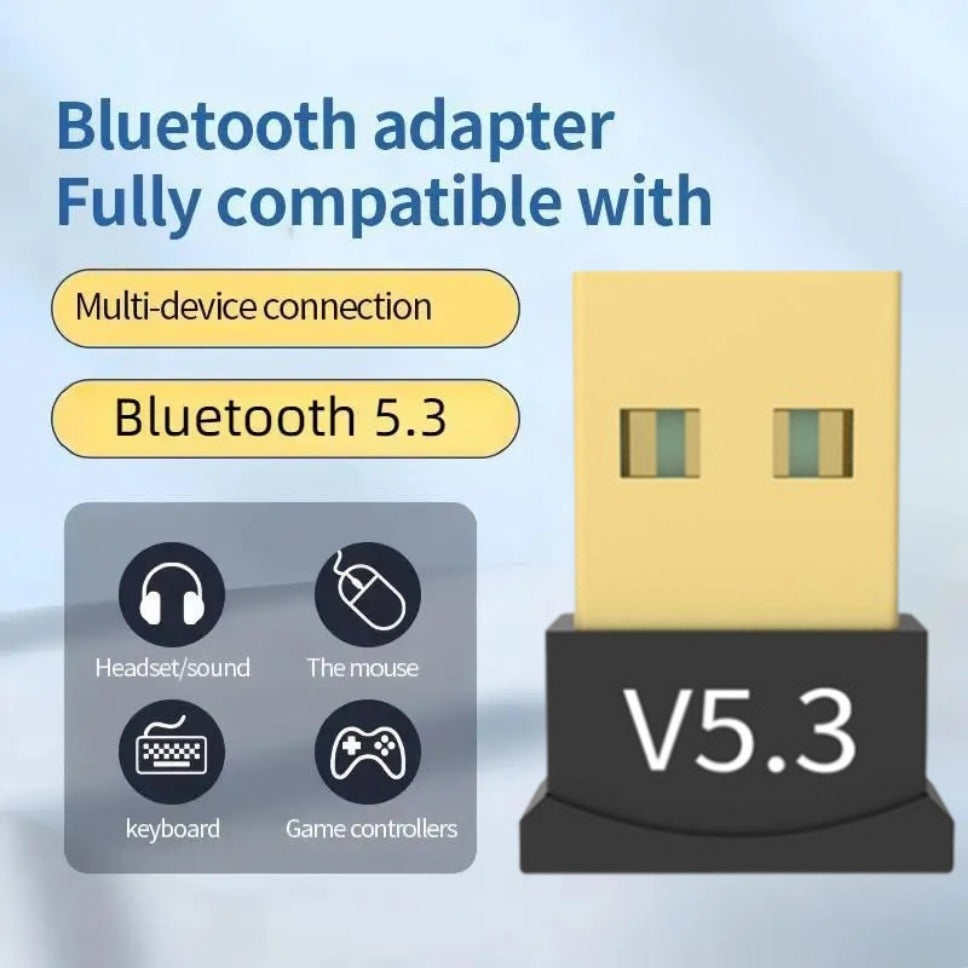 Adaptador USB Bluetooth 5.3 Adaptador inalámbrico Bluetooth 5.1 Dongle para PC Portátil Altavoz inalámbrico Receptor de audio Transmisor USB