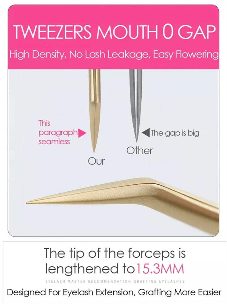 6 Piece False Eyelash Tweezers Set for Precision Lash Application Eyebrow Grooming and Nail Art Tools