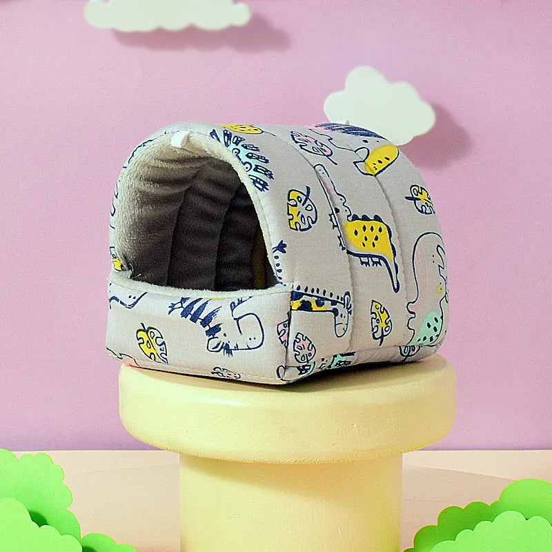 Cute Cartoon Bird parrot Mini Cage Guinea Pig Nest Small Animal Mice Rat Pet Sleeping Bed Hamster House Winter Warm Soft Mat