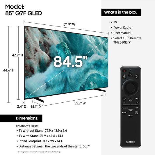 Samsung 85" Class QN7F QLED 4K UHD Smart TV with Tizen and Vision AI