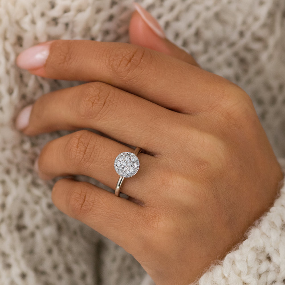 Shy Creation Kate 0.51 ct. Diamond Pave Circle Ring - Size 7