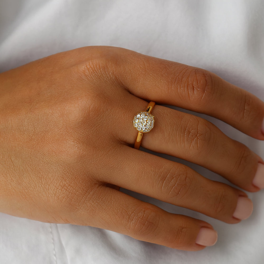 Shy Creation Kate 0.51 ct. Diamond Pave Circle Ring - Size 7