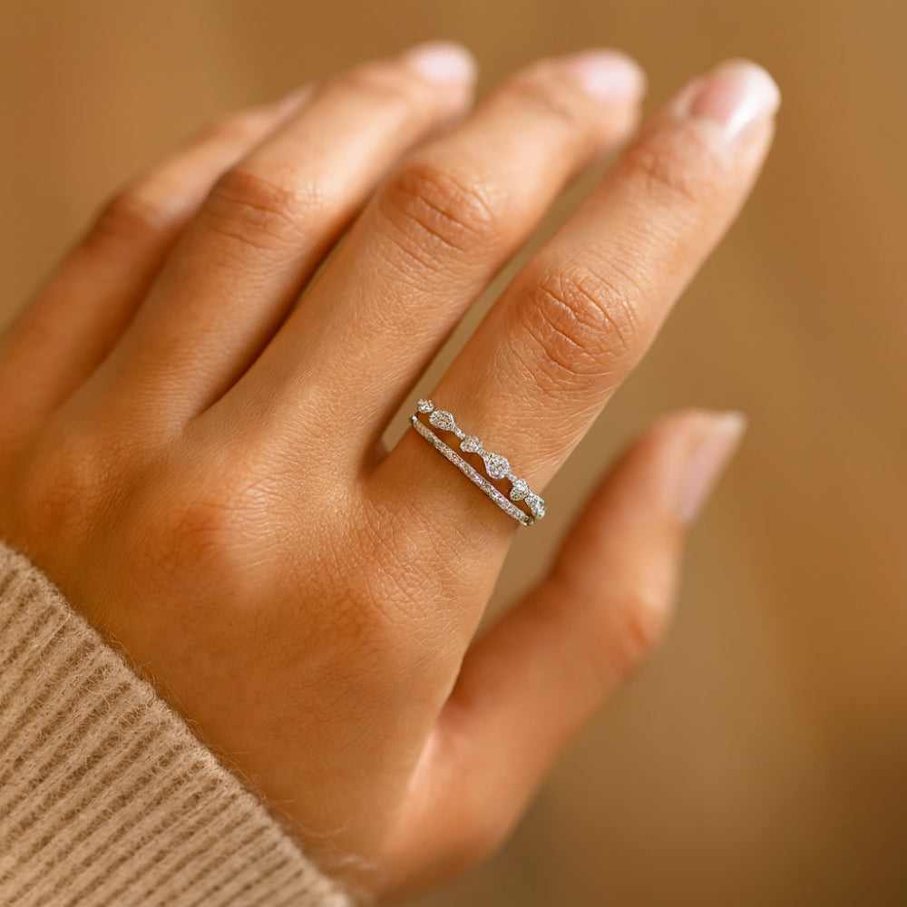 Shy Creation Kate 0.37 ct. Diamond Pear Ring in 14K White Gold - Size 7