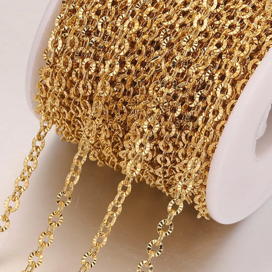 2m Lot Stainless Steel O Shape Oval Gold Chain for Jewelry