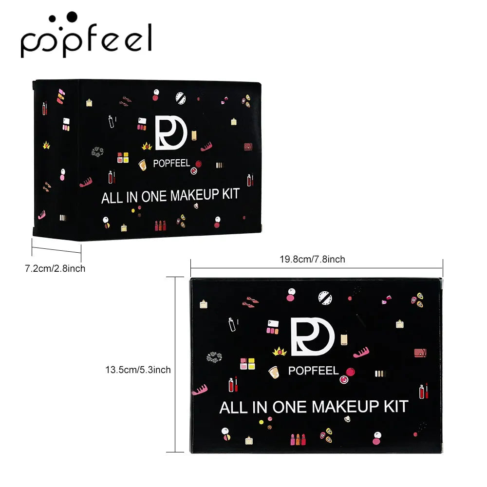 POPFEEL All In One Makeup Kit for Girls Teens and Women with Eyeshadow Foundation Lip Gloss Lipstick and Primer