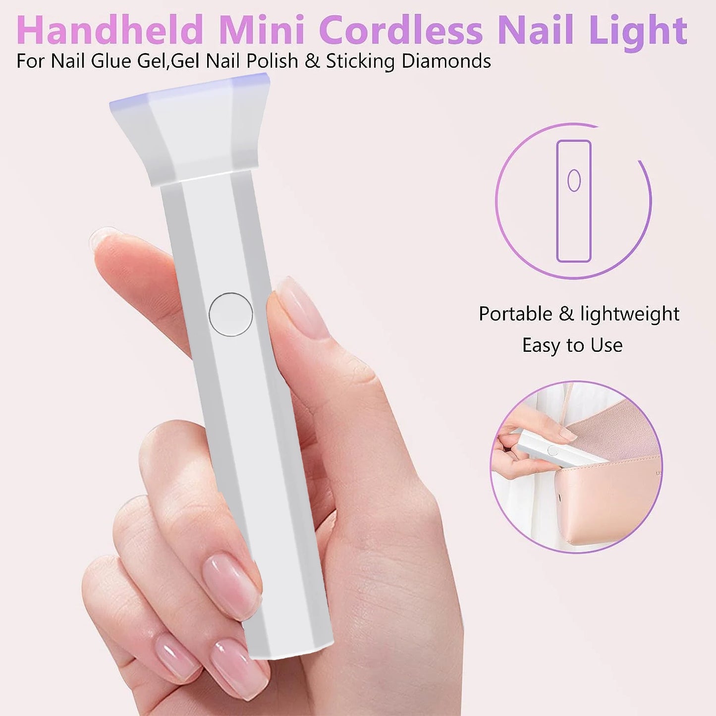 Portable Nail Dryer Lamp UV LED Light USB Rechargeable Quick Dry Gel Polish Curing Machine