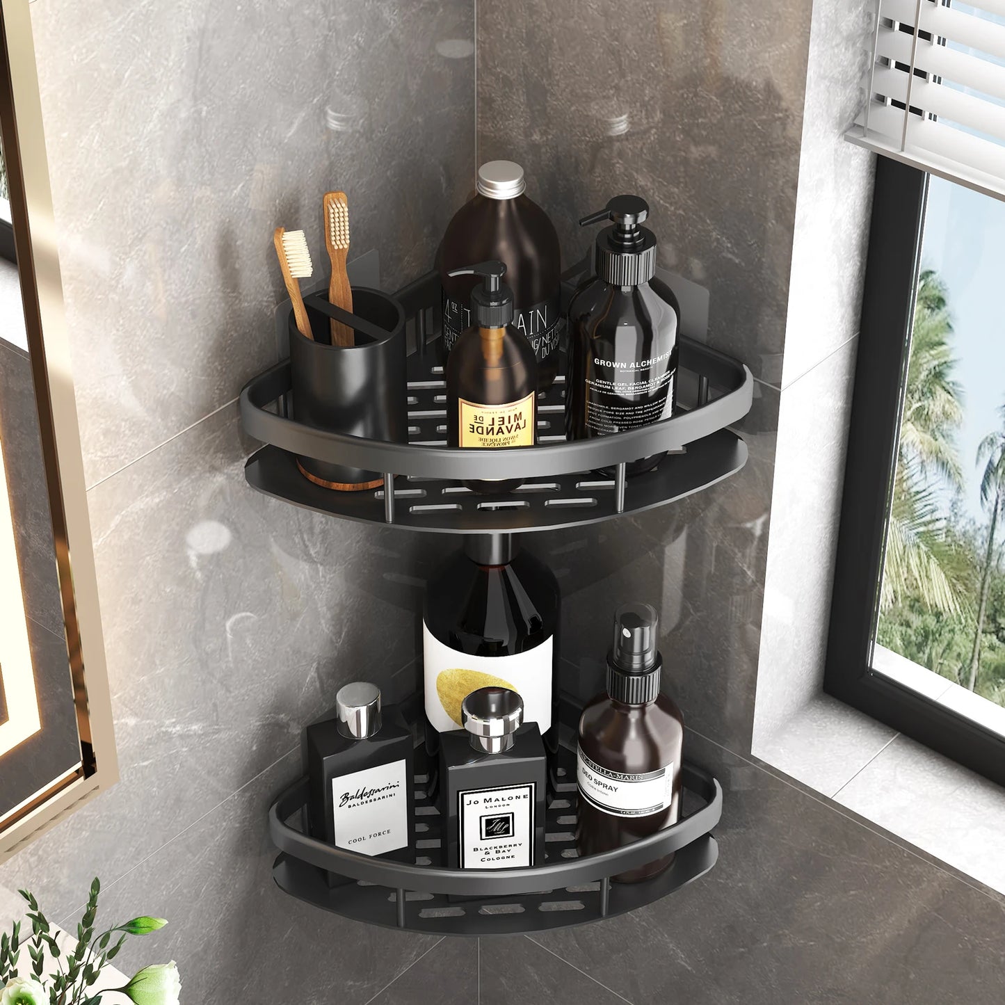 Estante de baño Organizador de almacenamiento de cocina Estante de champú de aleación de aluminio Estante de ducha Accesorios de baño Estante sin taladro