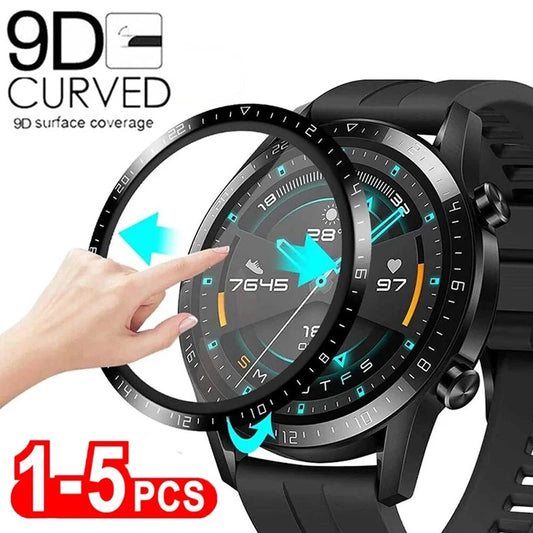 1-5PCS Tempered Glass Film For Huawei Watch GT 3 2 GT2 Pro 46mm 42mm Smartwatch Screen Protector Film GT2 Watchband Accessories