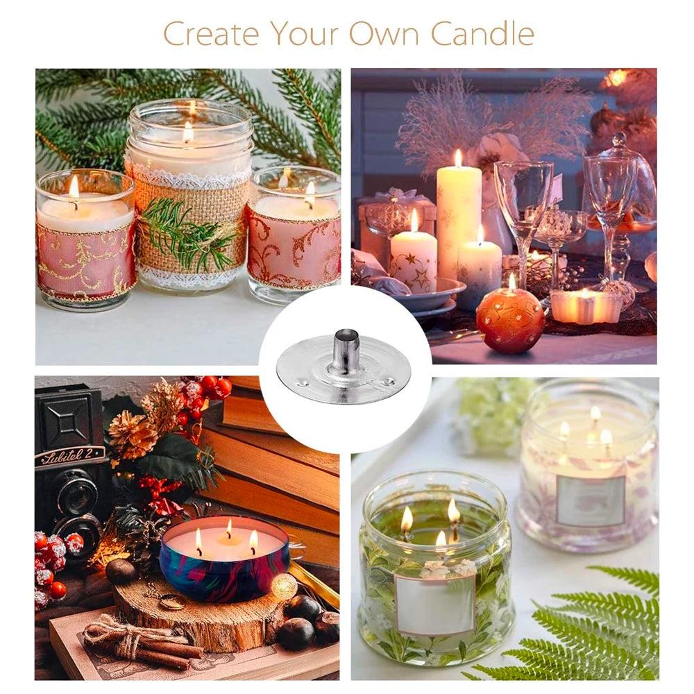 100PCS Candle Wick Tabs Metal Base for DIY Candle Making