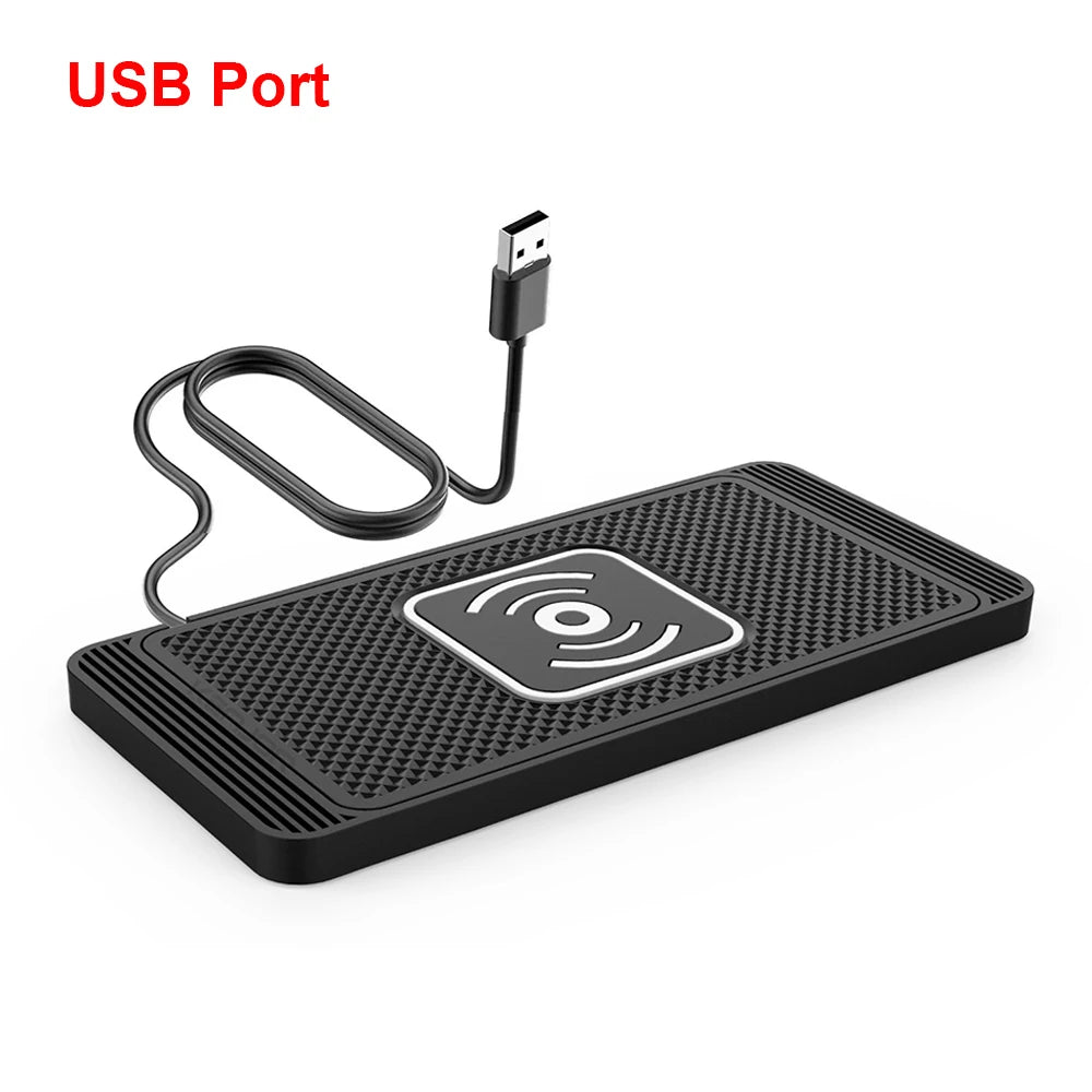 Car Wireless Charger Silicone Non-Slip Pad for iPhone 15 14 13 12 Samsung S24 S23 Xiaomi Car Phone Fast Induction Charging Pad