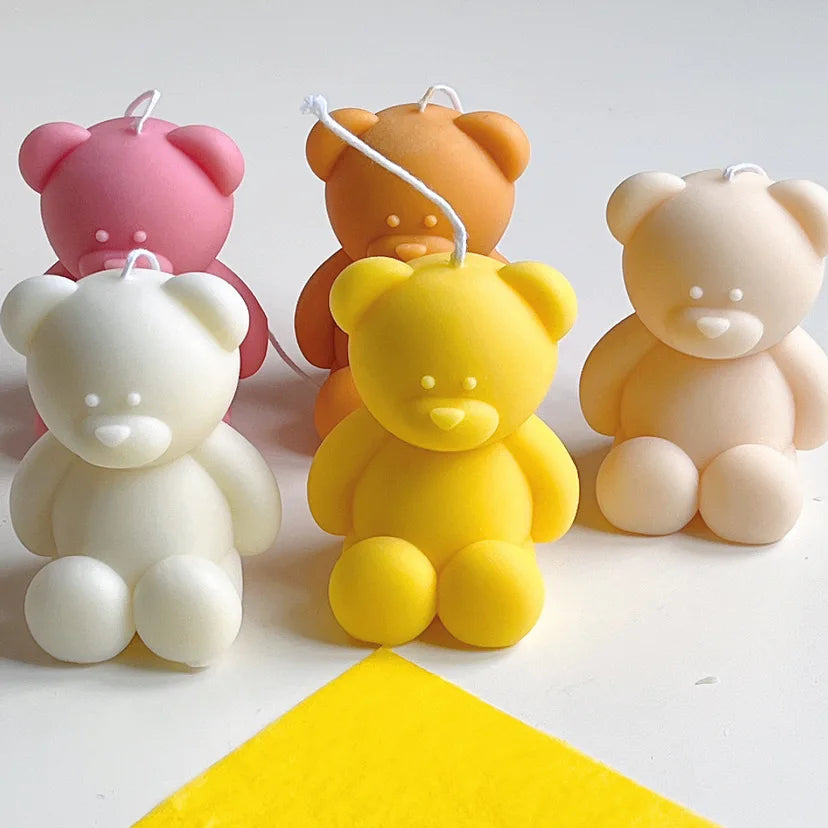 3D Cute Cartoon Bear Silicone Candle Mold Gift Making Kit