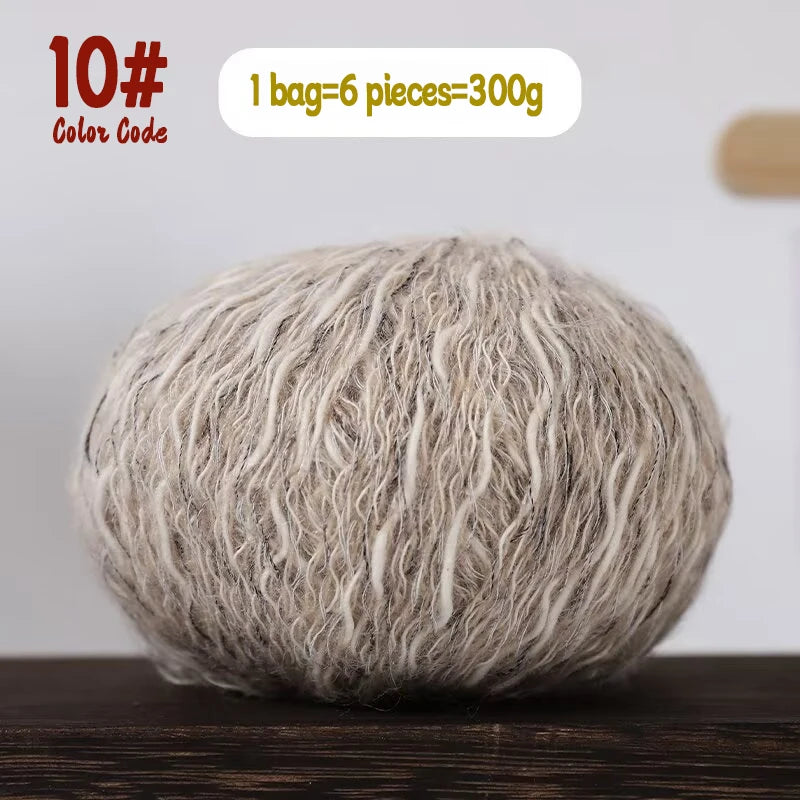 300g Eco-Friendly Bamboo Fiber Yarn for Hand Knitting and Crochet Fashion Projects, Thick and Thin Texture for Sweaters, Scarves, Hats, Shawls and More