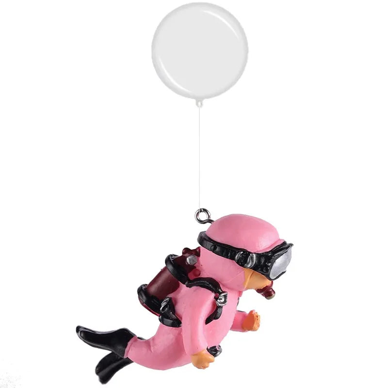 Fish Tank Decoration Resin Landscaping Small Ornaments Mini Diver Glow Aquarium Decor Floating Ball Aquarium Accessories