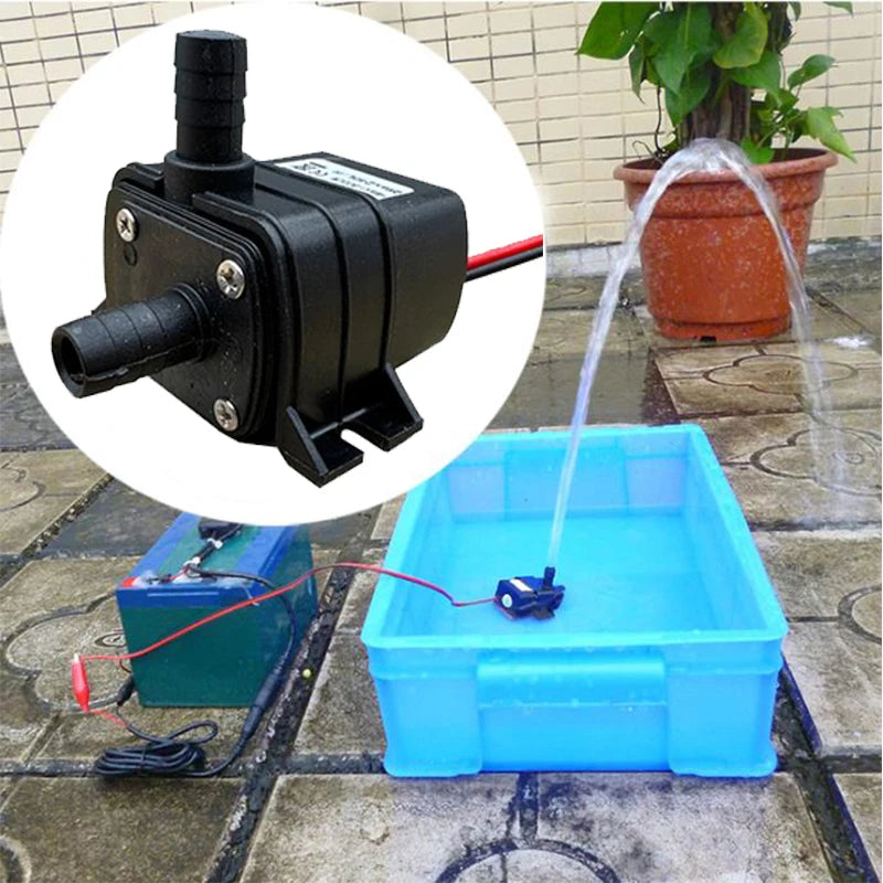 Bomba de agua silenciosa para pecera, 4,8 W, 5,8 W, 240 l/h, CC, 12 V, 24 V, motor solar sin escobillas, bomba de circulación sumergible para piscina