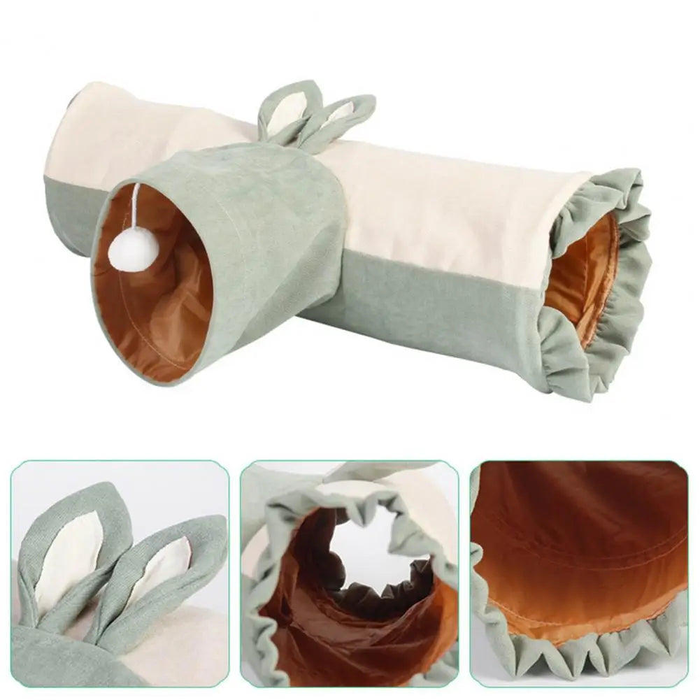 Three-way Cat Tunnel Suede Fabric Puppy Rabbit Play Hide Tunnel Tube Indoor For Game Exercising Hiding Training Pet Toys