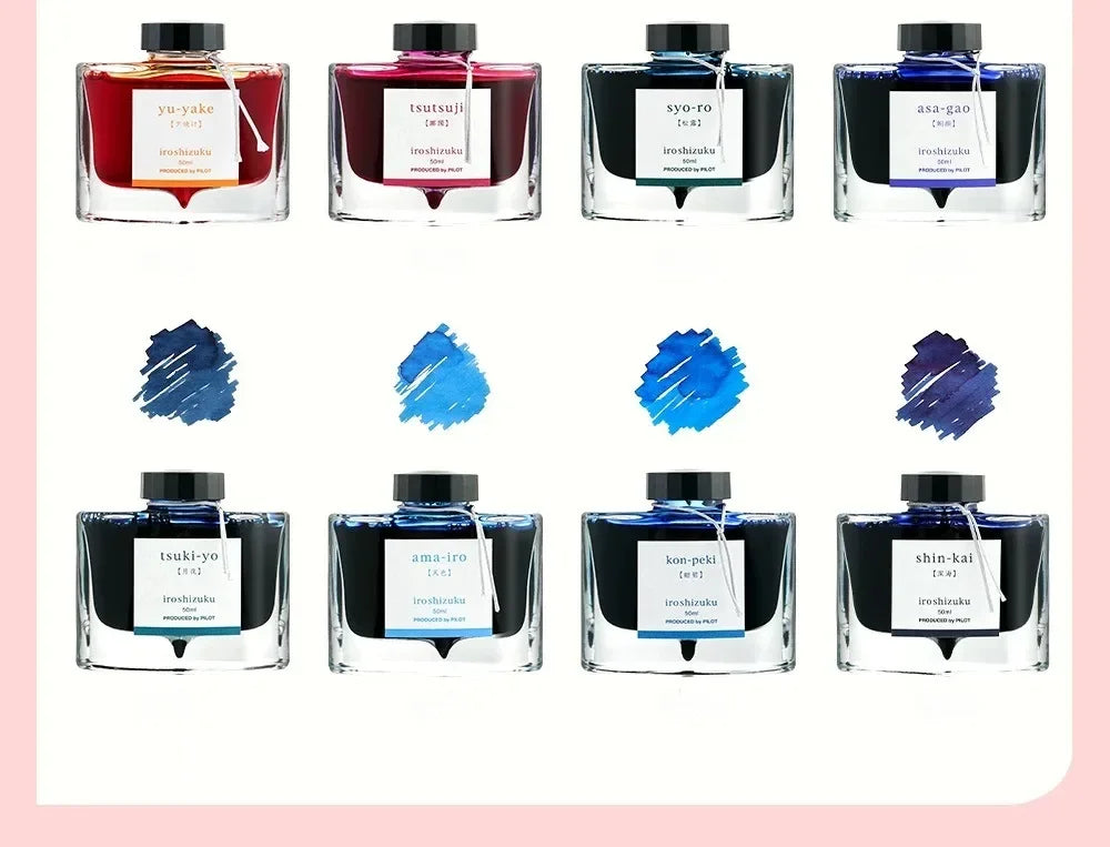 Pilot 25 Color 50ml Fountain Pen Ink Set with Glass Bottles for School and Office Use
