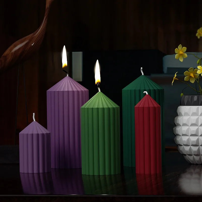 3D Spiral Striped Silicone Mold for DIY Scented Candles and Crafts