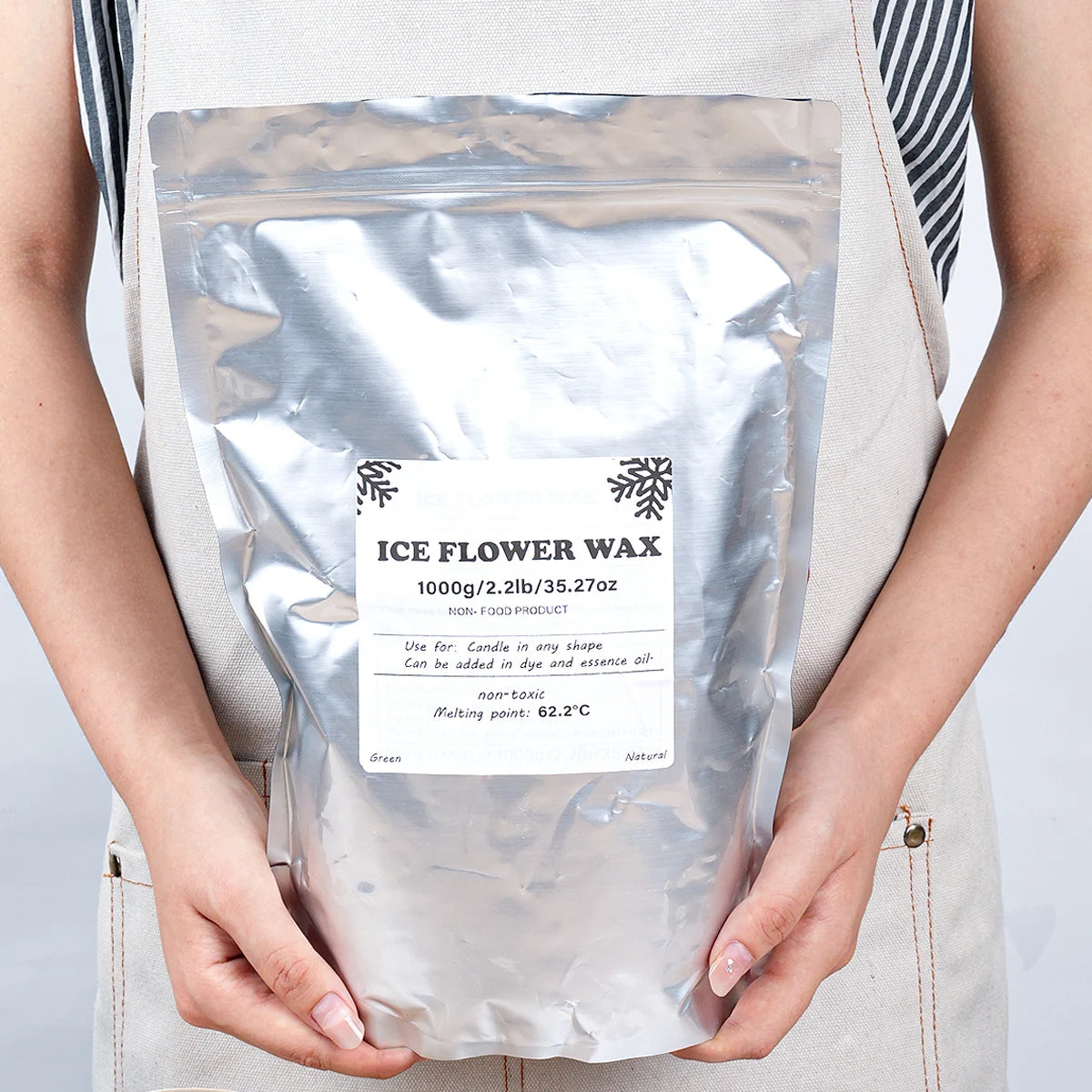 500g-1000g White Sand Wax with Snowflake Pearls for DIY Candles