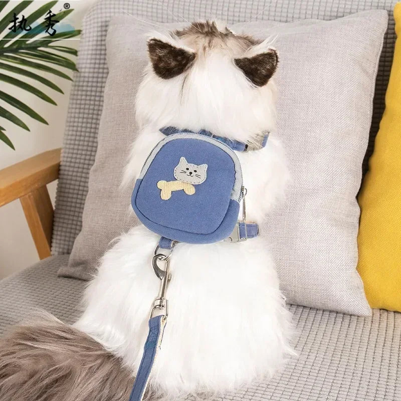Dog Harness With Leash Set Backpack Bag Carrier Outdoor Adventure Large Small Pets Supplies Accessories Brand