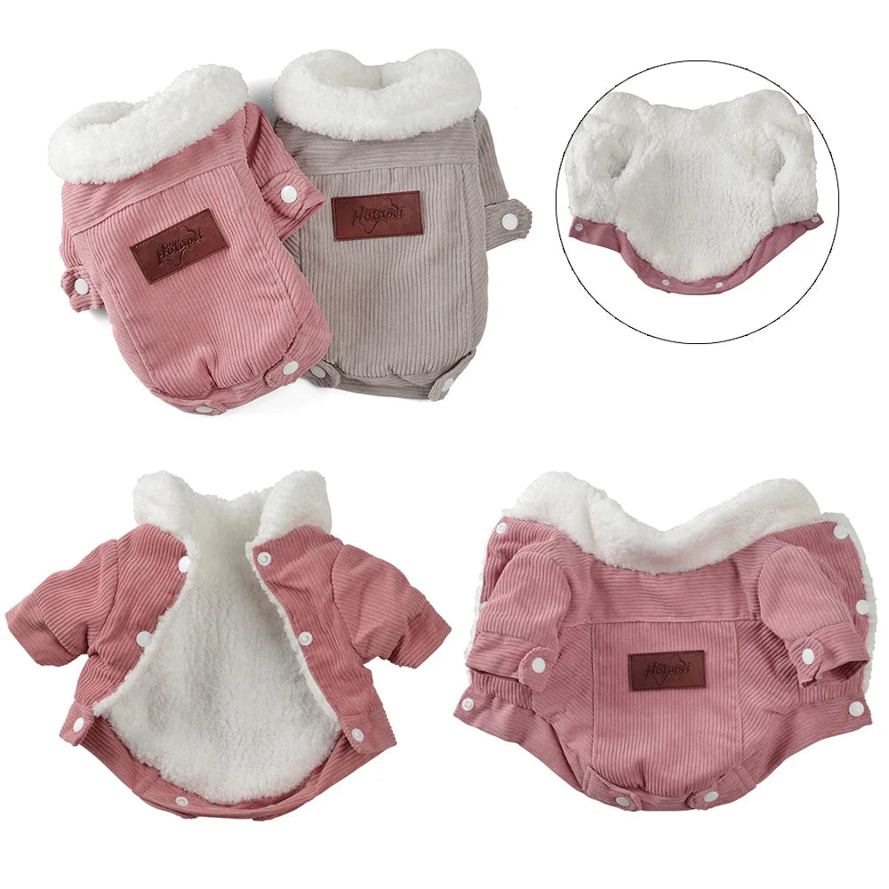 Autumn Winter Cat Clothing Thicken Fleece Kitten Striped Jacket Coat for Small Medium Cats Dogs Pug Chihuahua Teddy Pet Clothing
