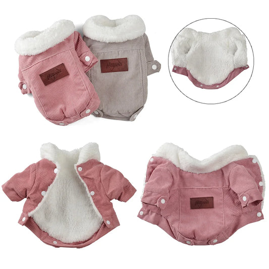 Autumn Winter Cat Clothing Thicken Fleece Kitten Striped Jacket Coat for Small Medium Cats Dogs Pug Chihuahua Teddy Pet Clothing