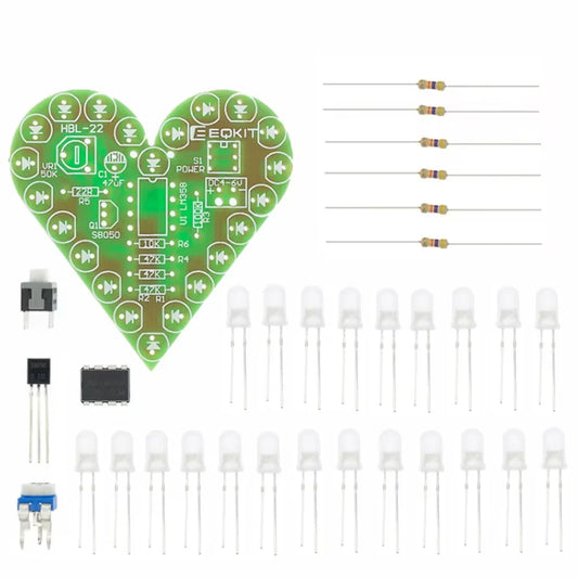 DIY Kit Heart Shape Breathing Lamp LED Suite for Learning