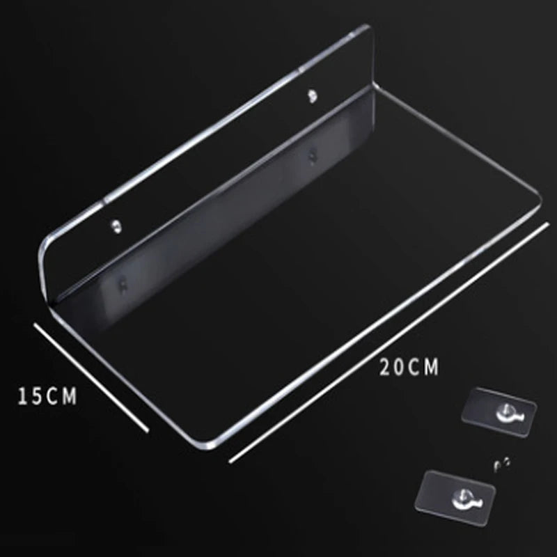Storage Rack Acrylic Shelf Clear Wall Mounted Floating Ledge Organizer