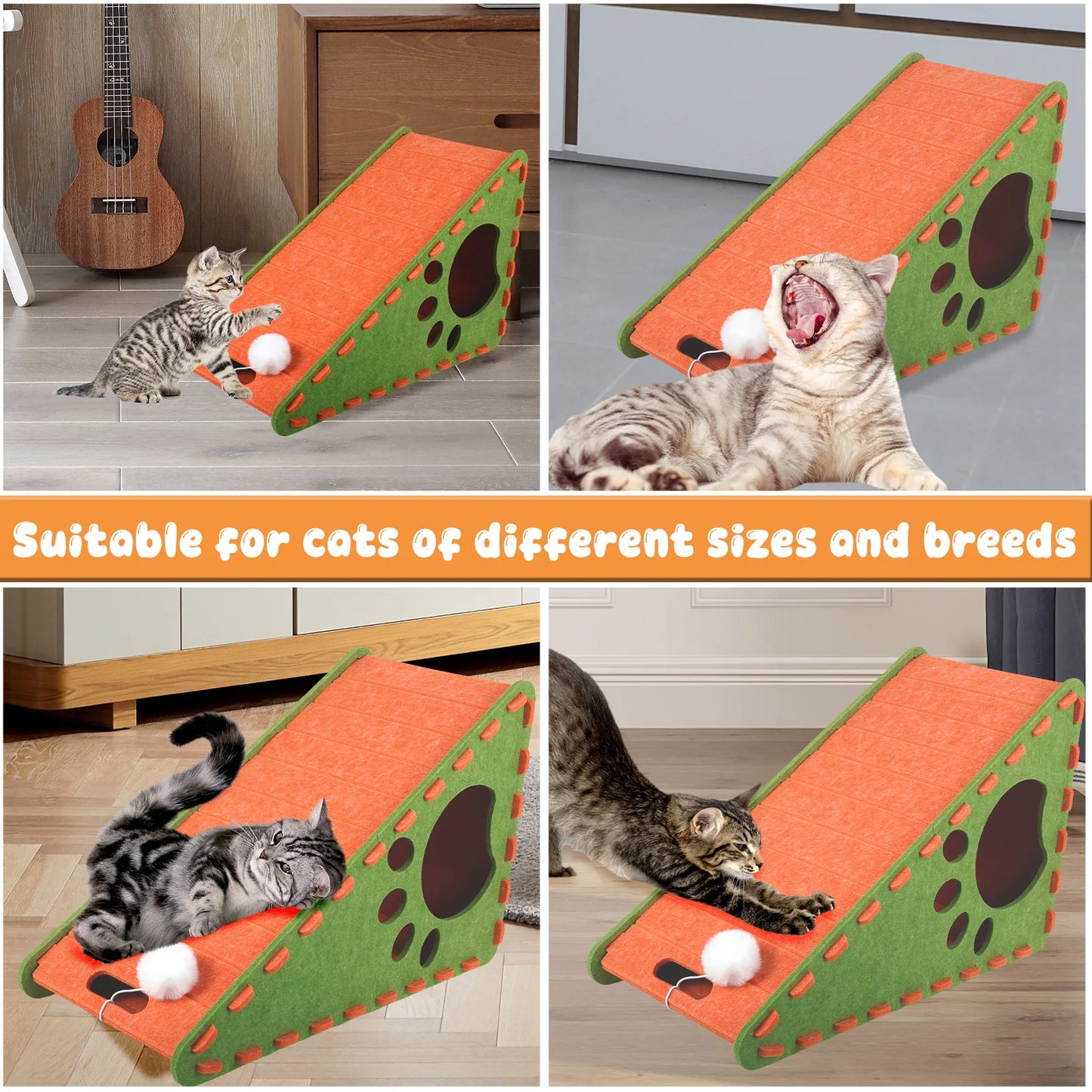 2 in 1 Cat Scratcher Felt Cloth Cat Scratching Post Vertical Wear Resistant Scratching Board Cats Toy Furniture Protector