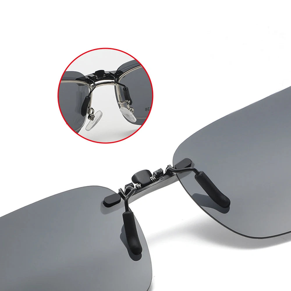 Polarized Sunglasses Clips Outdoor Driving Night Vision Eyeglasses UV400 Shades High Definition Myopia Frame Sun Glasses Clips