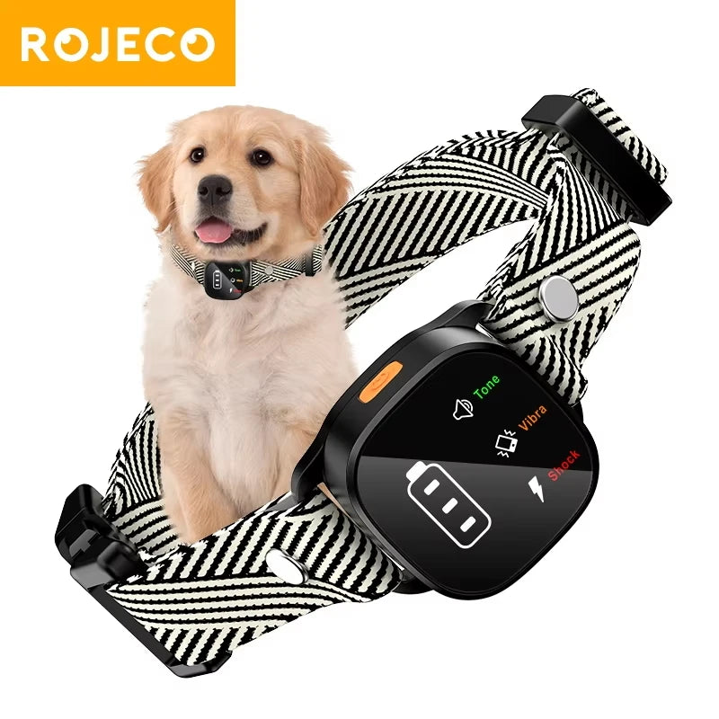 ROJECO Electric Dog Training Collar Automatic Dog Anti-barking Shock Collar USB Rechargeable Pet Trainer for Dogs Bark Stopper