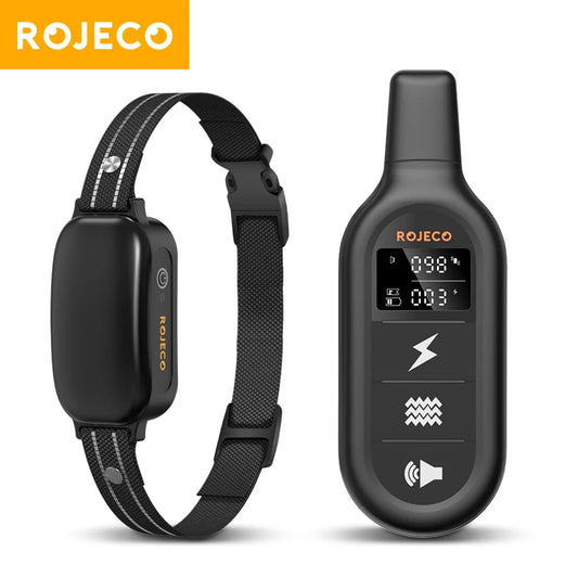 ROJECO Electric Dog Training Collar 3300ft Remote Control IPX7 Waterproof Vibrator Electric Pet Puppy Dog Bark Stop Shock Collar