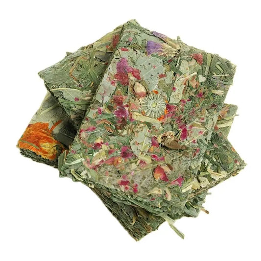 3 pieces Rabbit Chew Chips Mixed Natural Flower Chew Toys For Rabbits Bunny Chinchilla Guinea Pig Hamster Molar Toys