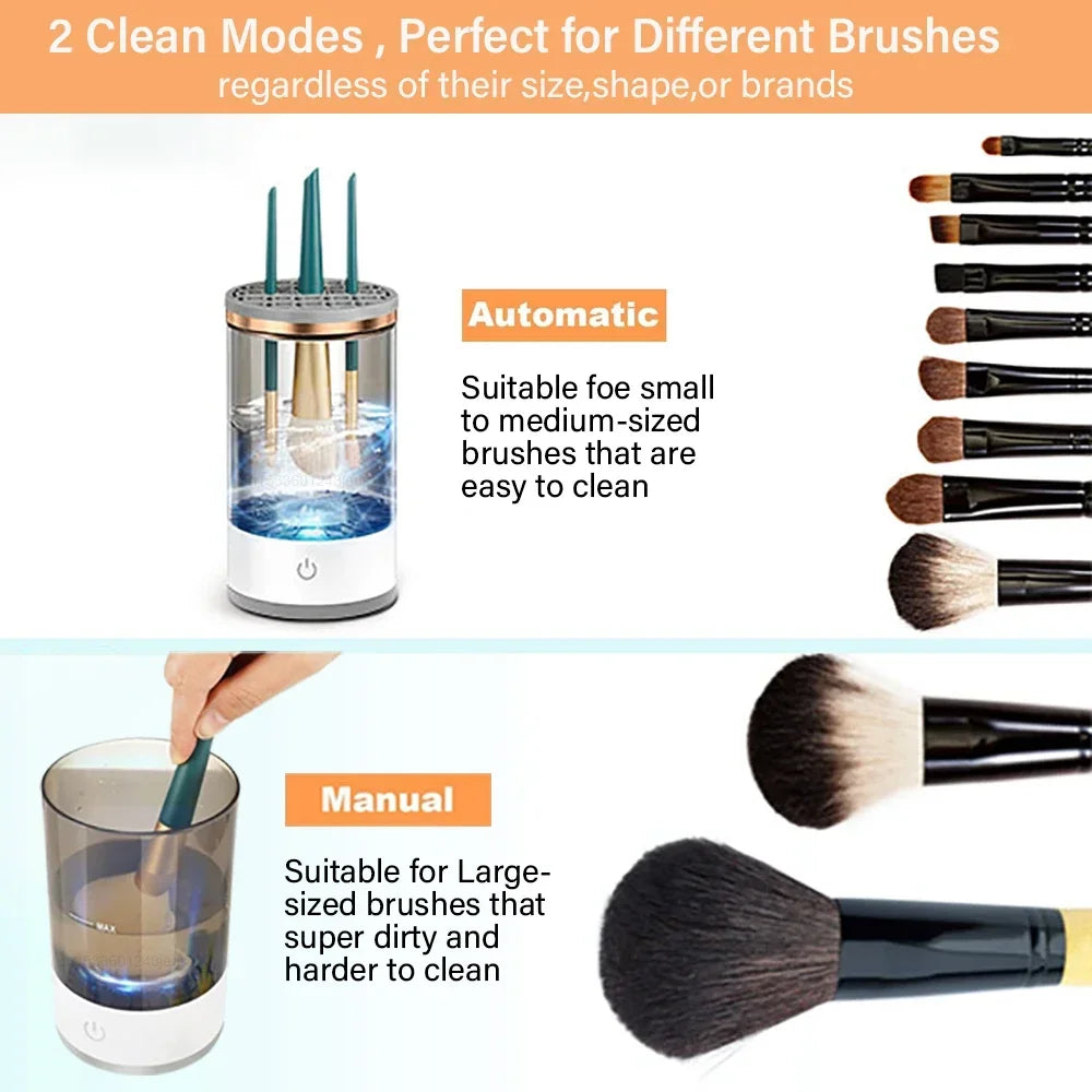 USB Electric Makeup Brush Cleaner Portable 3 In 1 Quick Dry Tool