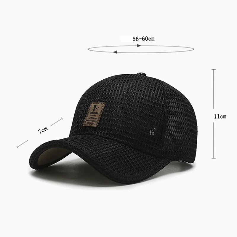 Men's New Fashion Baseball Cap Summer Breathable Full Net Shade Fishing Cap Outdoor Leisure Sports Cap