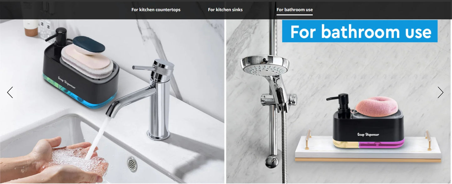 Hand and Dish Soap Dispenser Set, 3-in-1 Kitchen Pump