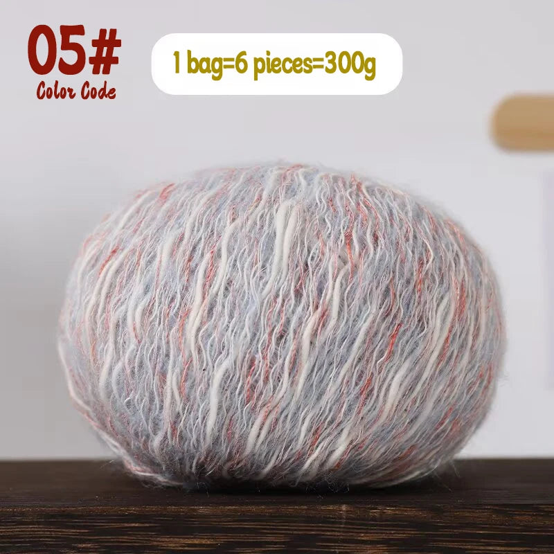 300g Eco-Friendly Bamboo Fiber Yarn for Hand Knitting and Crochet Fashion Projects, Thick and Thin Texture for Sweaters, Scarves, Hats, Shawls and More