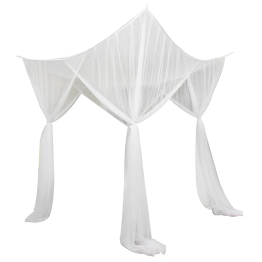 Mosquito Net Cotton Four-Door Canopy for King/Queen Bed