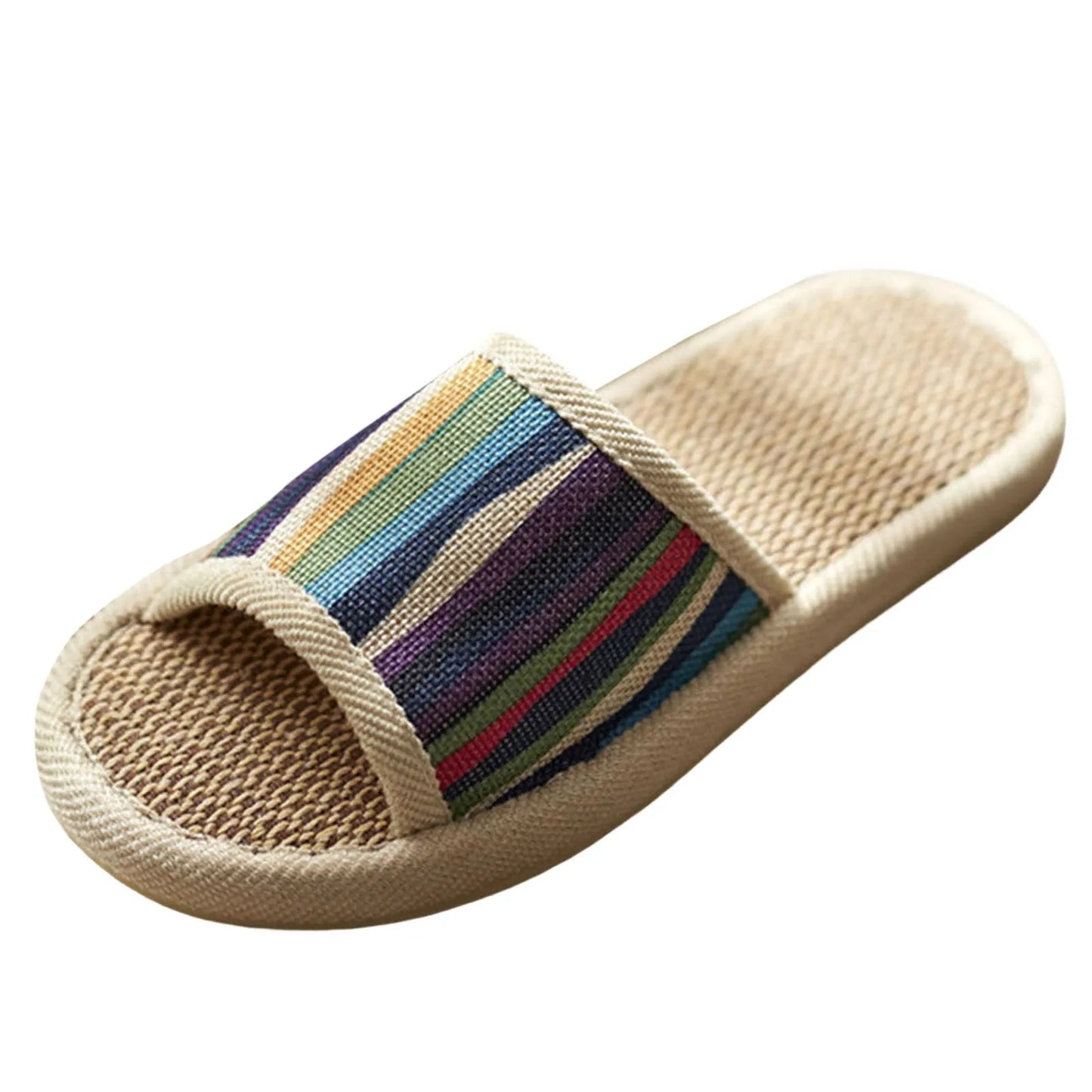 Spring And Autumn Linen Slippers For Household Women Sole Soft Sole Home Casual Indoor Couples Summer Slippers For Women No Heel