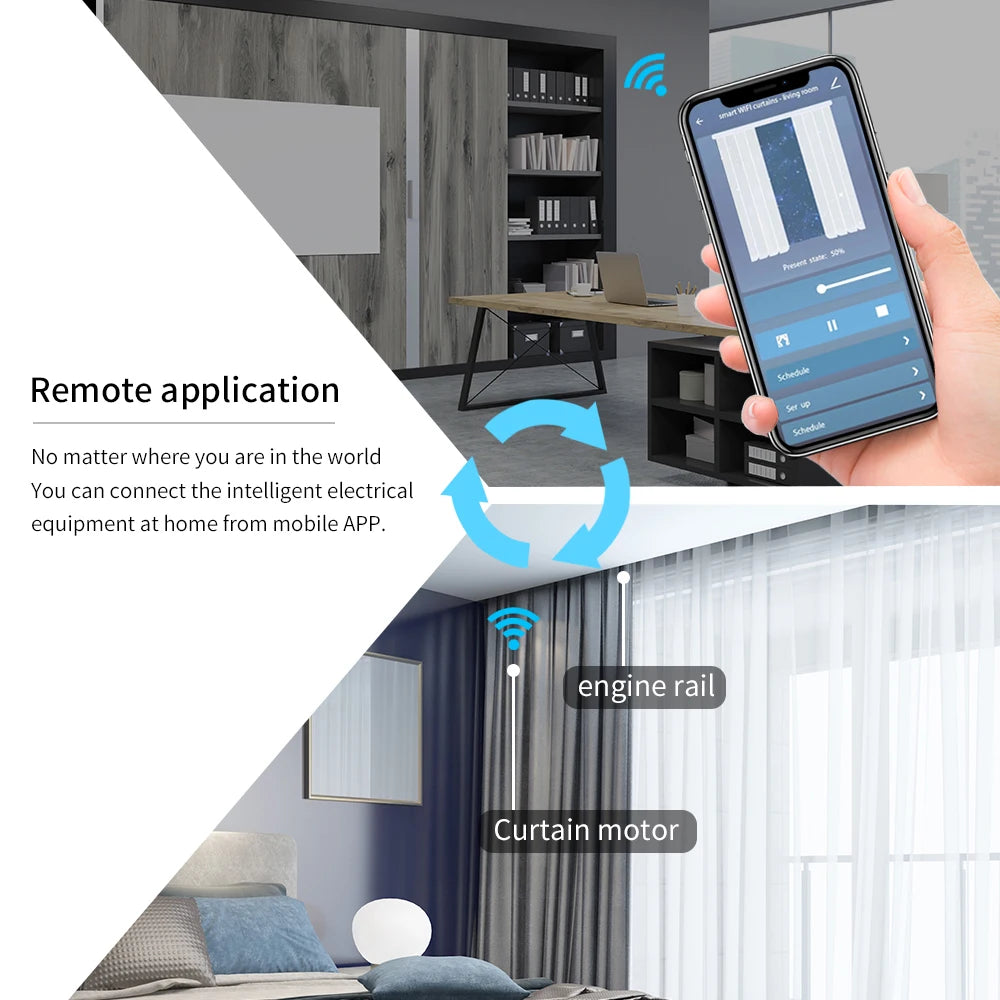 Motores de cortina inteligentes eléctricos Tuya WiFi/ZigBee Motor de persiana inteligente con control remoto RF Alexa Echo Asistente de Google 225MM