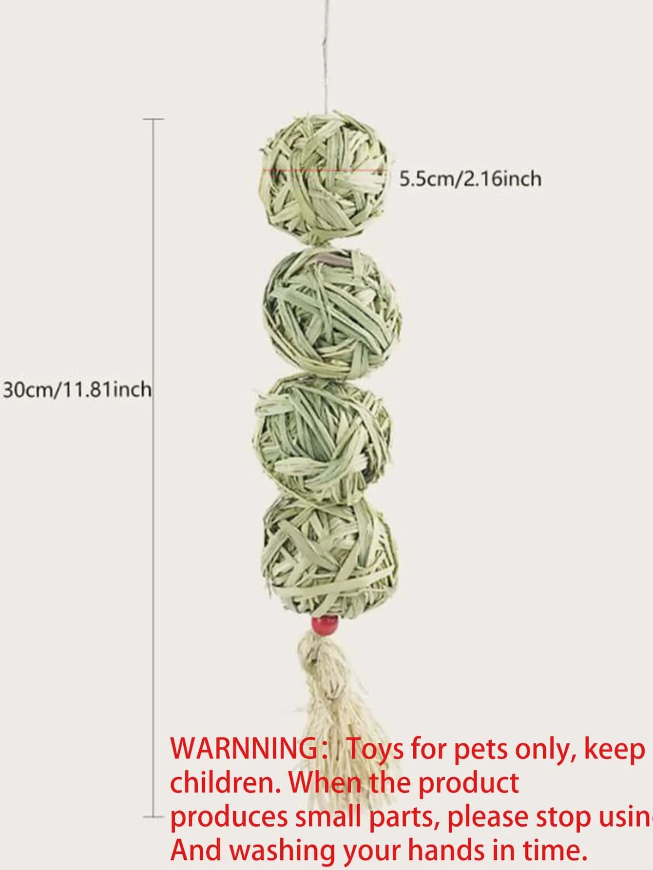 1PC-Pet rabbit grass woven ball hanging string rabbit grinding toy