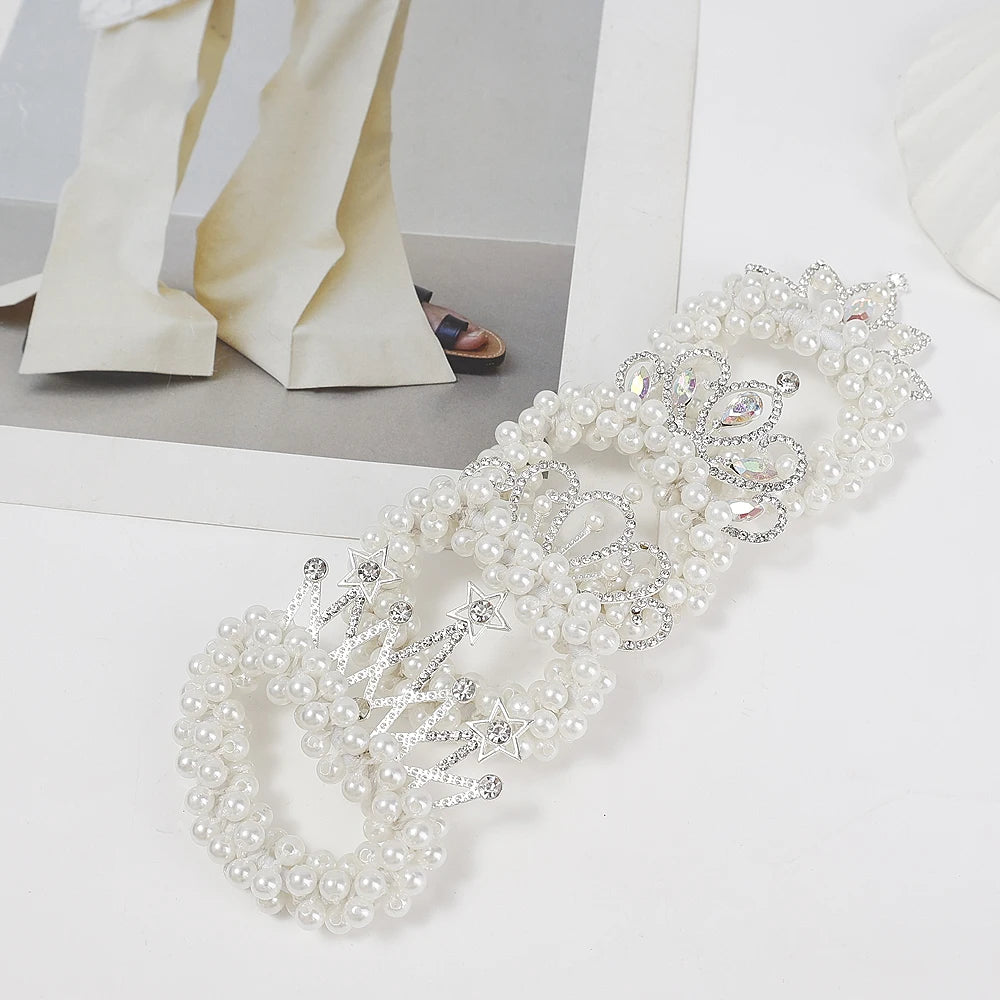 New Fashion Pearl Crown Princess Hair Bands for Girls