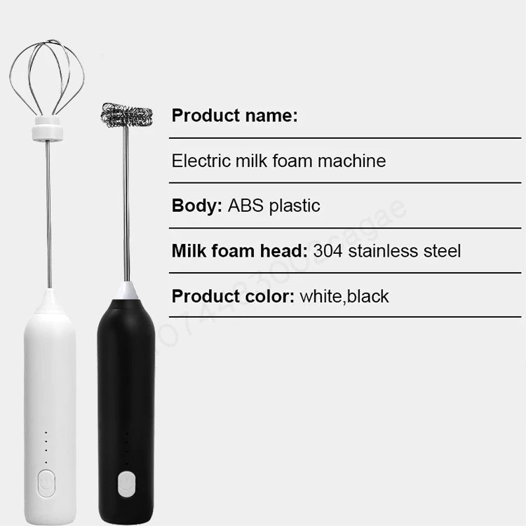 MINI Milk Frother USB Rechargeable 3 Speeds Foam Maker Coffee Whisk Mixer Electric Handle Blender Egg Beater Hot Cooking Tools