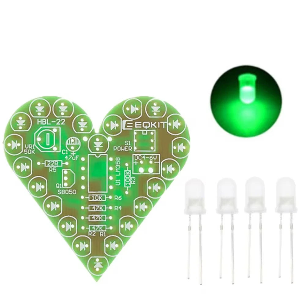 DIY Kit Heart Shape Breathing Lamp LED Suite for Learning