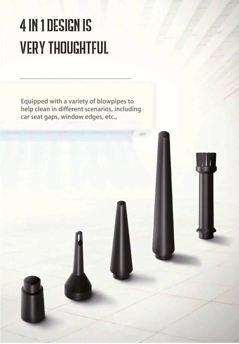 Portable Air Duster for Computer Cleaning Cordless Compressed Air Blower 51000 RPM with LED Light for Keyboard and PC Dust Removal