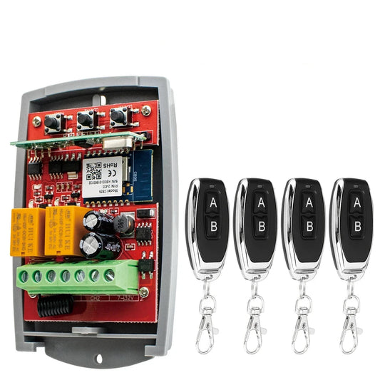 2 Channel WiFi Tuya Smart Garage Gate Opener Remote Control Receiver with 433MHz Transmitter