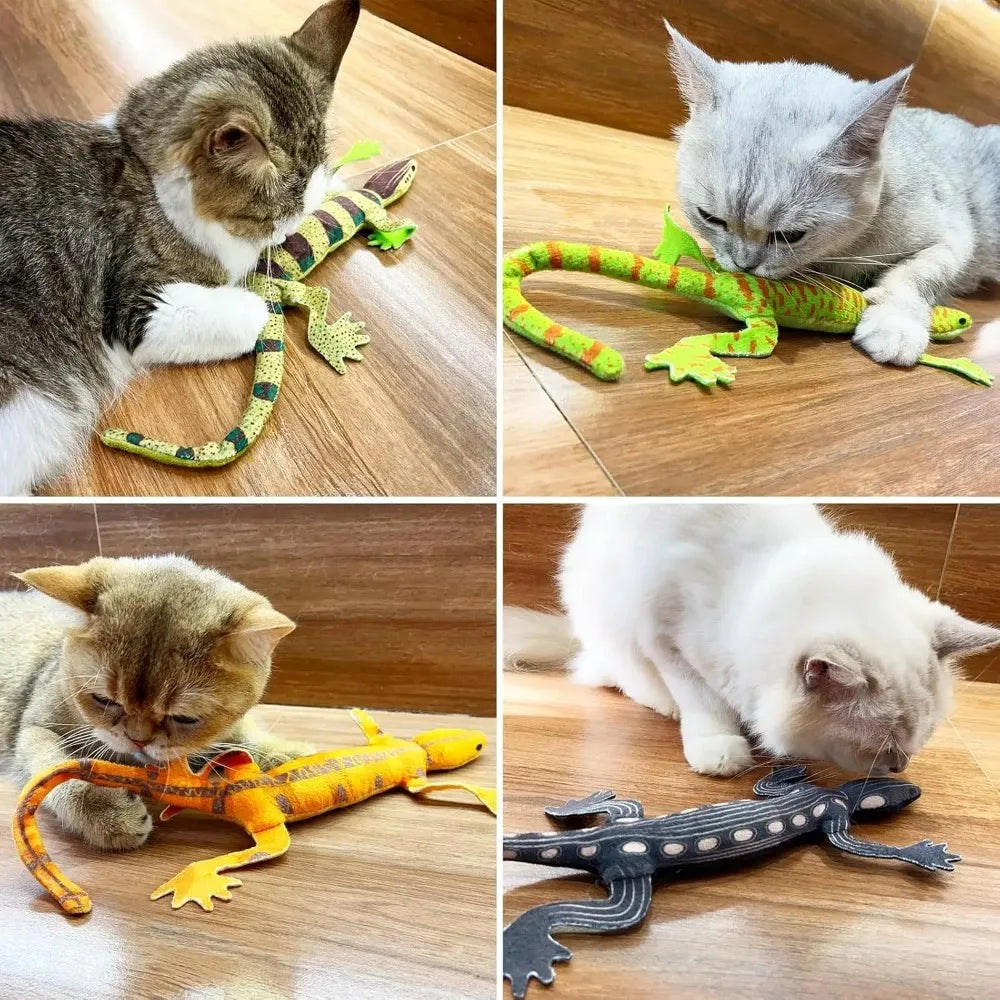 Lizard Catnip Toys Chew Bite Resistant Toys for Indoor Cats Relief Teeth Cleaning Interactive Funny Kitten Cat Halloween Gifts
