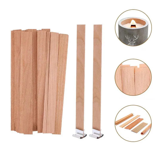 20pcs Wooden Candles Wick DIY Candle Making Kit Smokeless