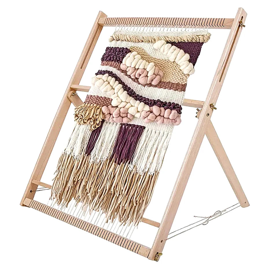 Wooden DIY Weaving and Knitting Loom Machine for Tapestries Tassels and Carpets