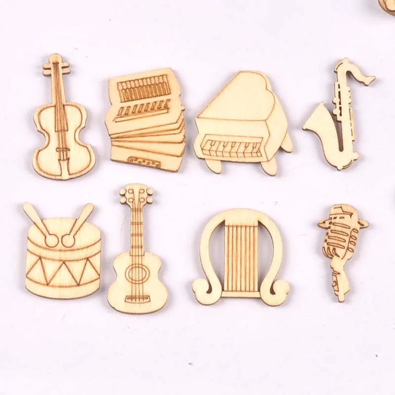 Lovely Dog Cat Fish Natural Wooden Chips for Scrapbooking DIY