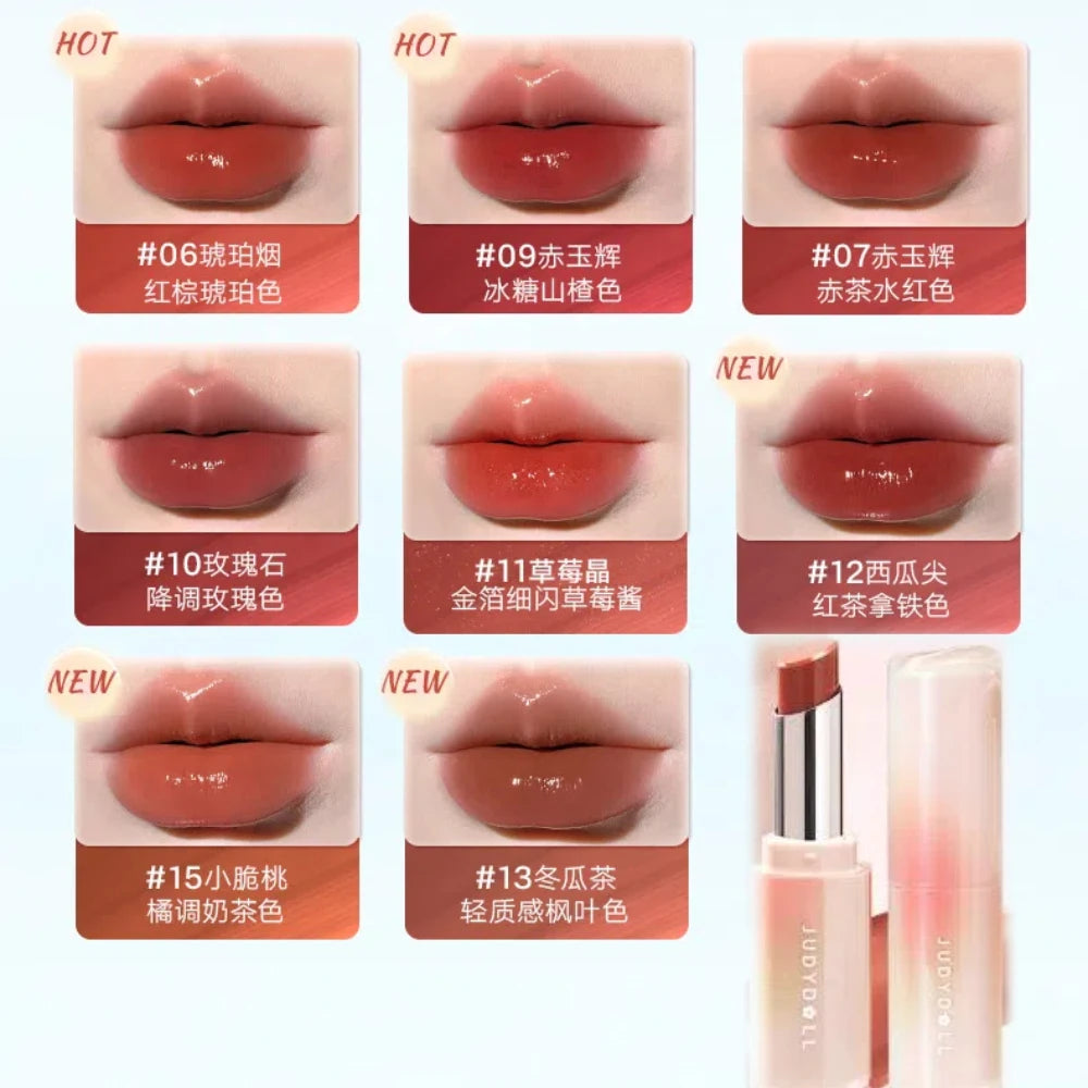 Judydoll Water Gloss Mirror Lipstick Crystal Jelly Lip Gloss Moisturizing Long Lasting Nude Lip Tint Makeup